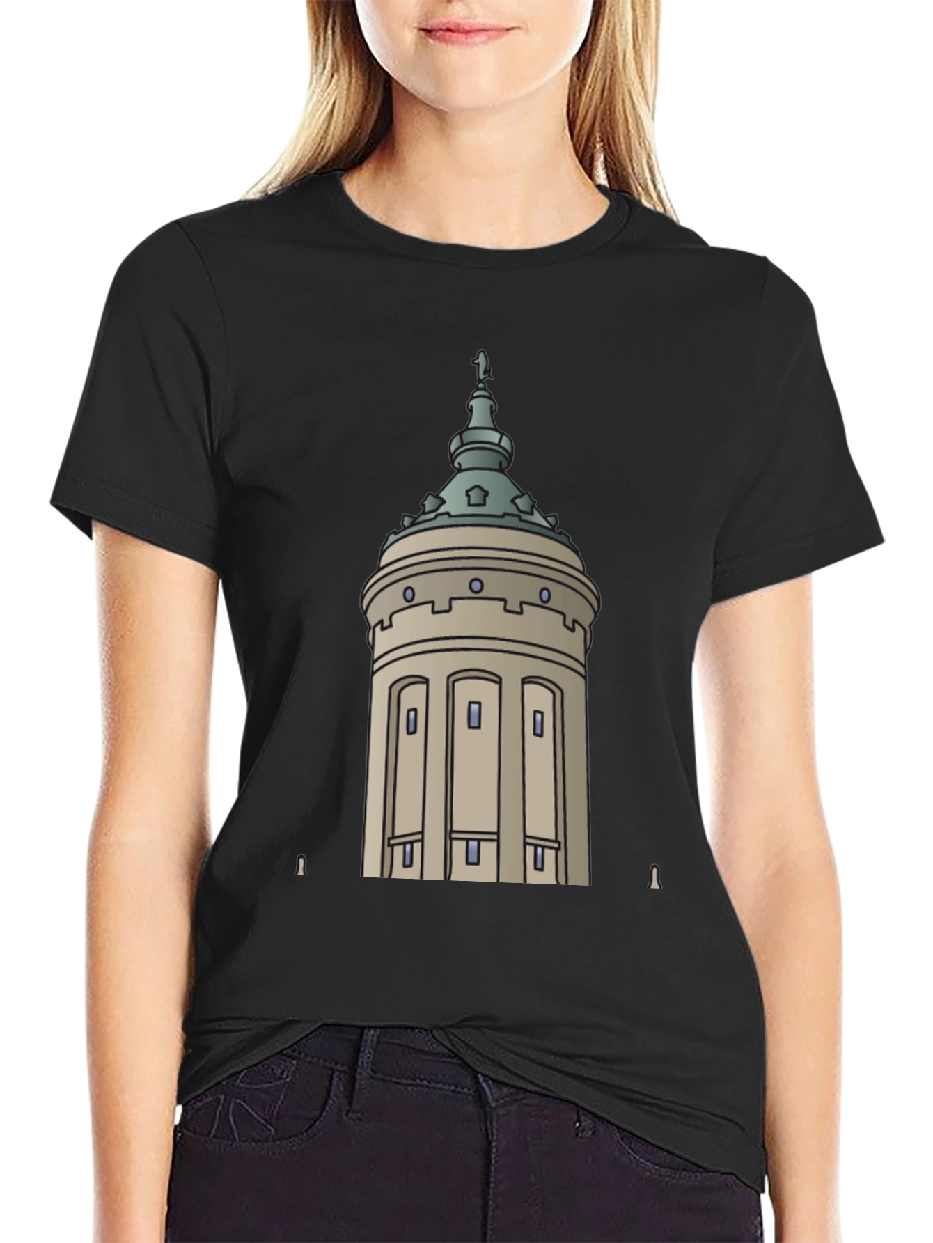 City Tower Graphic Black T-Shirt