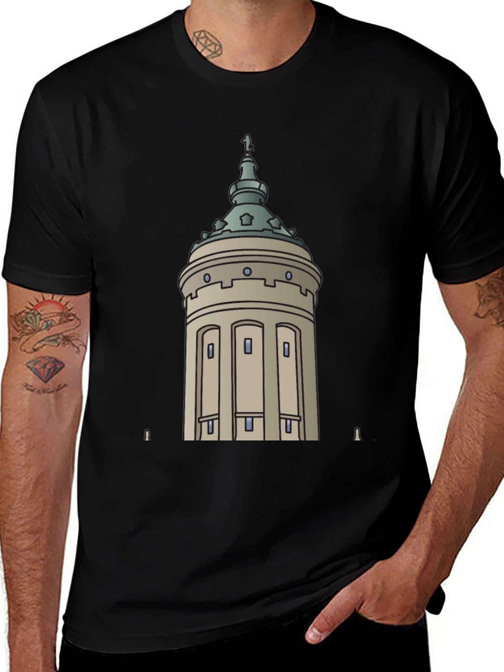 City Tower Graphic Black T-Shirt