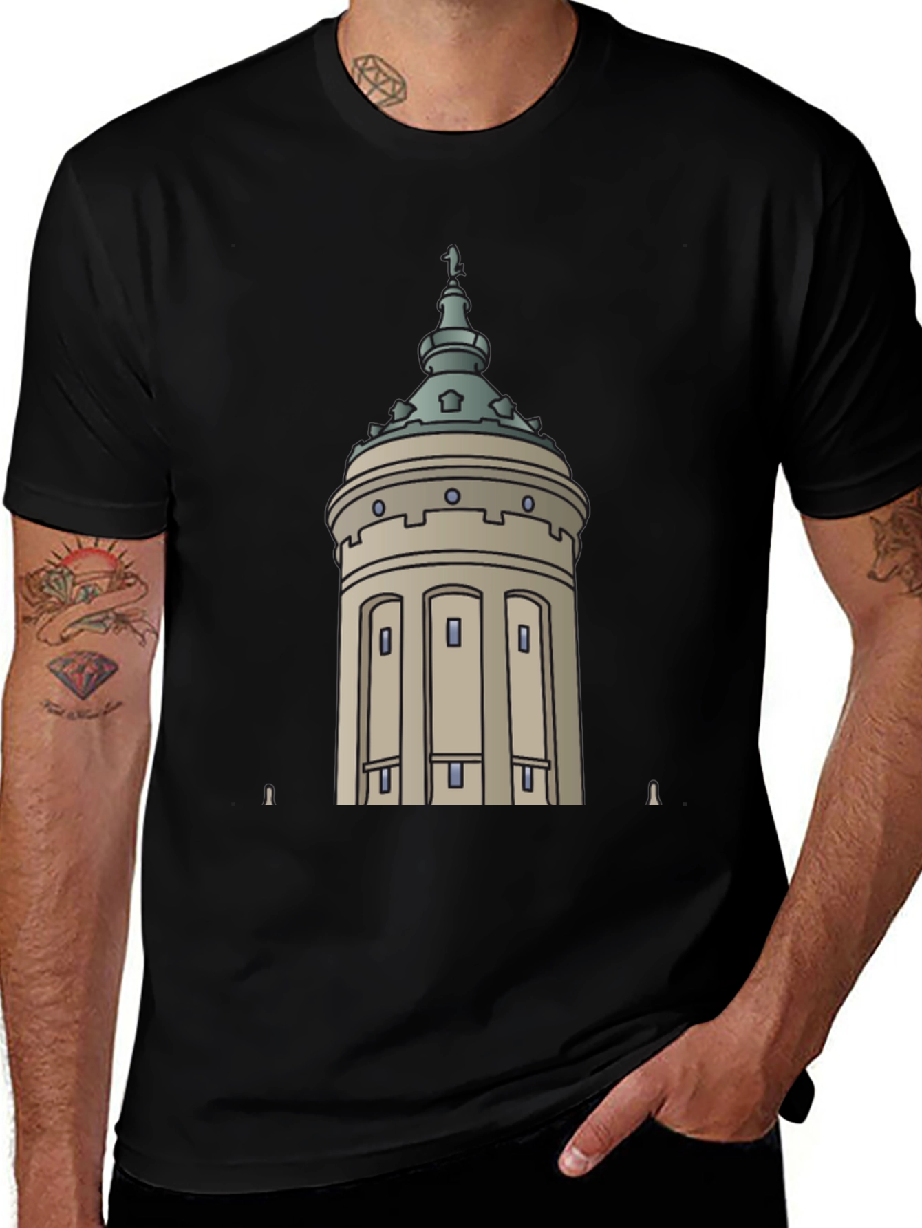 City Tower Graphic Black T-Shirt