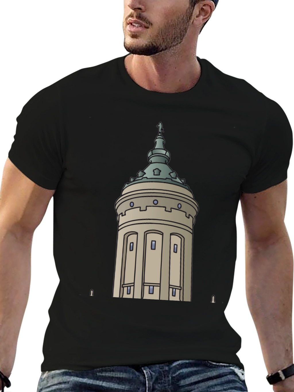 City Tower Graphic Black T-Shirt