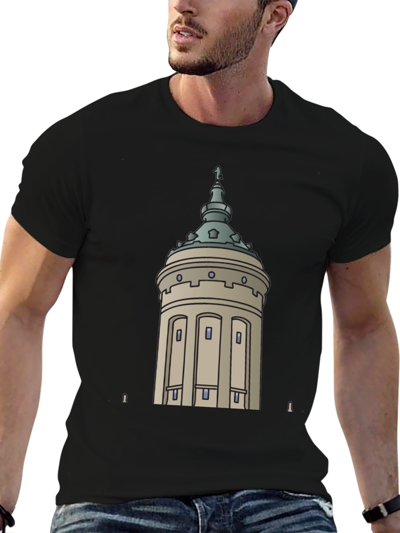 City Tower Graphic Black T-Shirt