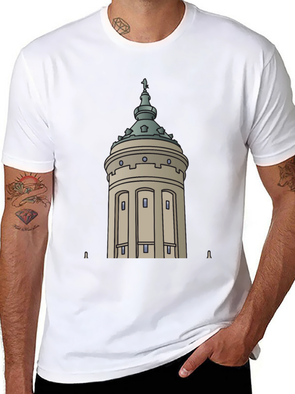 City Tower Graphic Black T-Shirt