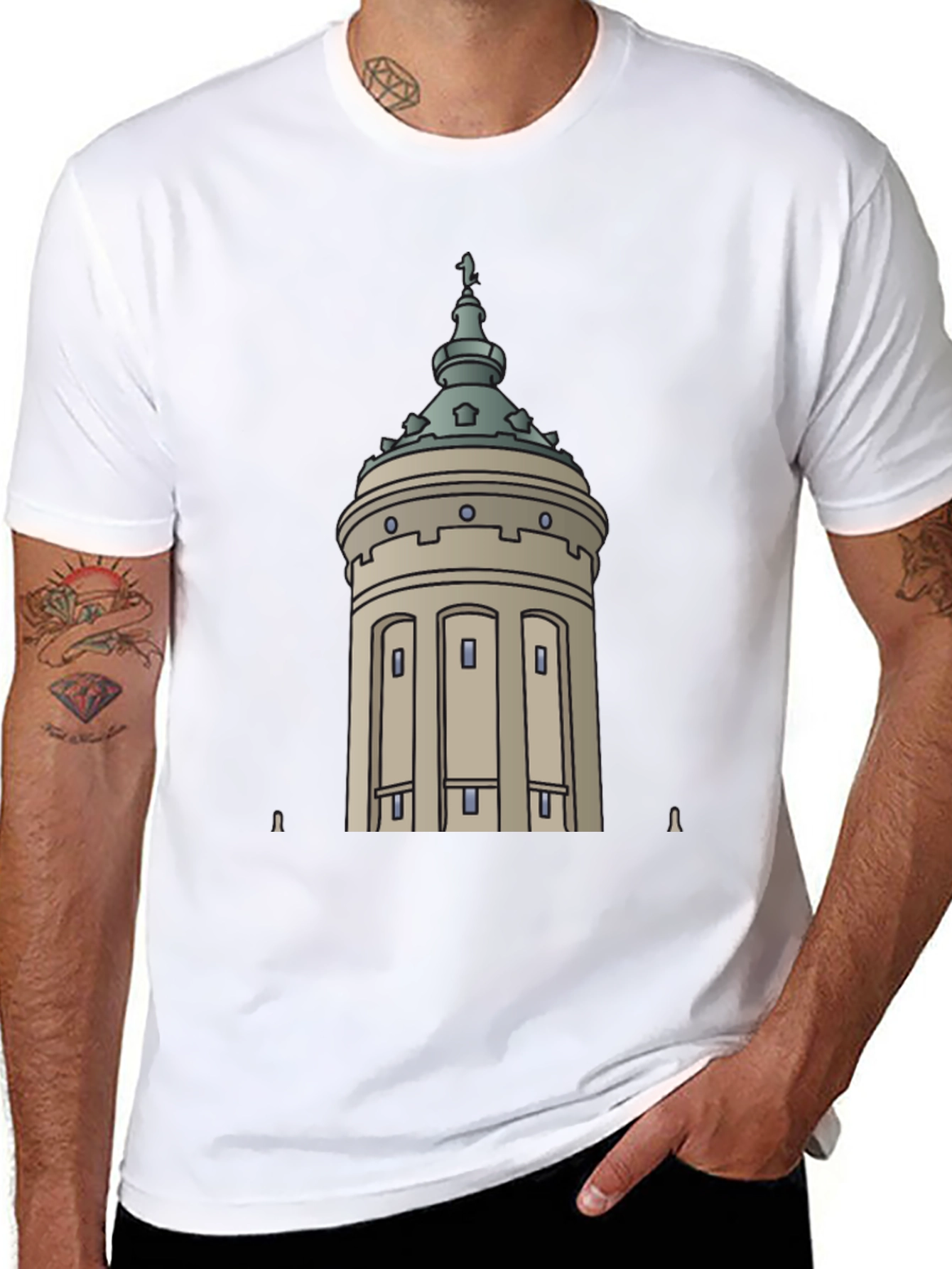 City Tower Graphic Black T-Shirt
