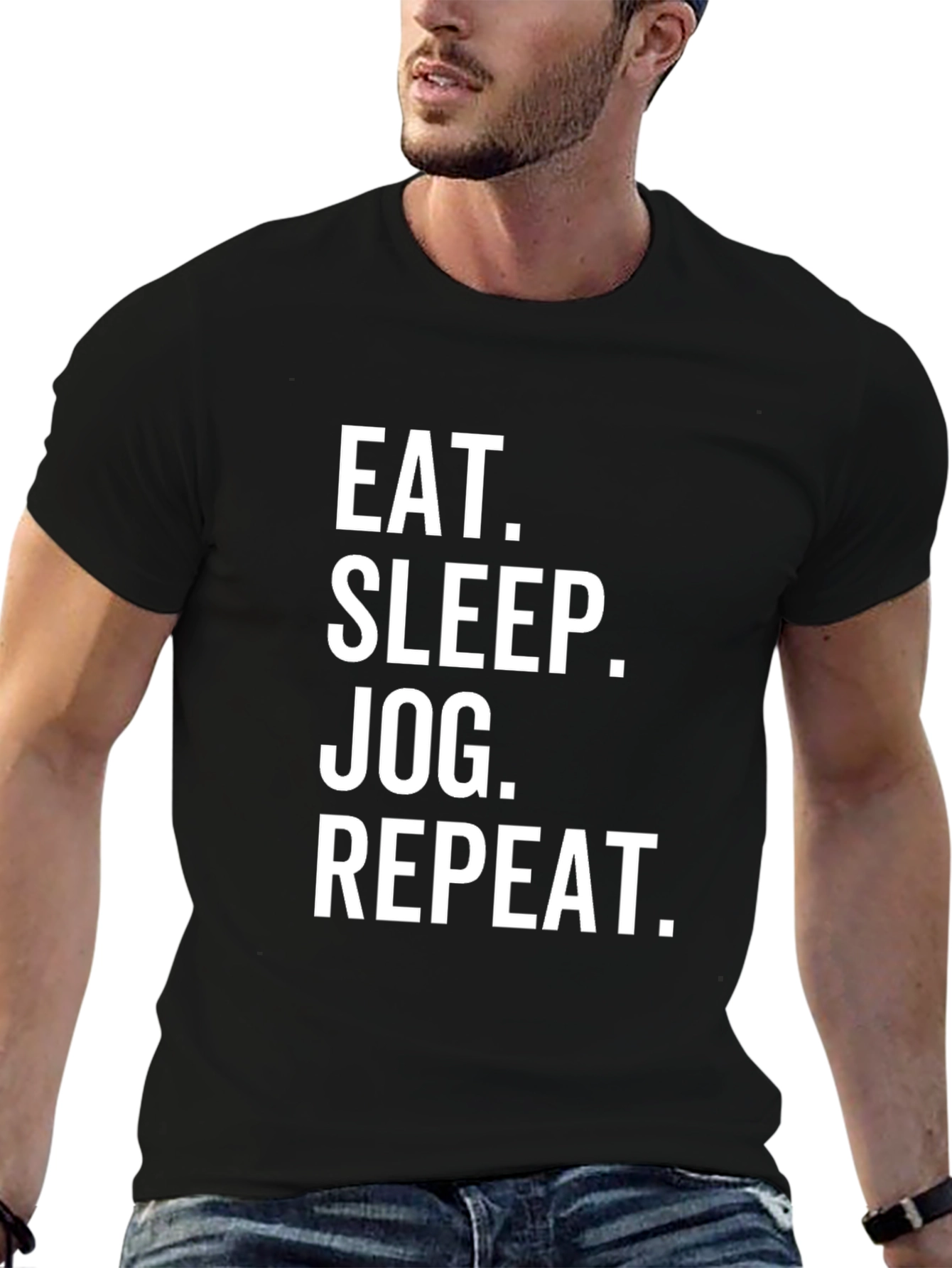 Eat Sleep Jog Repeat Graphic T-Shirt