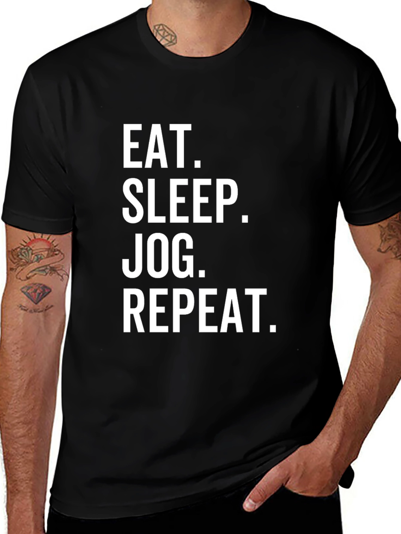 Eat Sleep Jog Repeat Graphic T-Shirt
