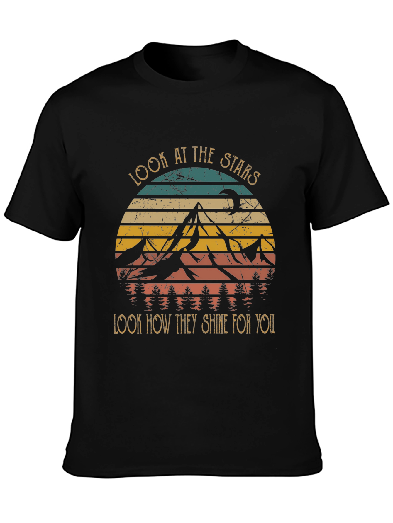 Look at the Stars Graphic Tee - Unisex Black T-Shirt