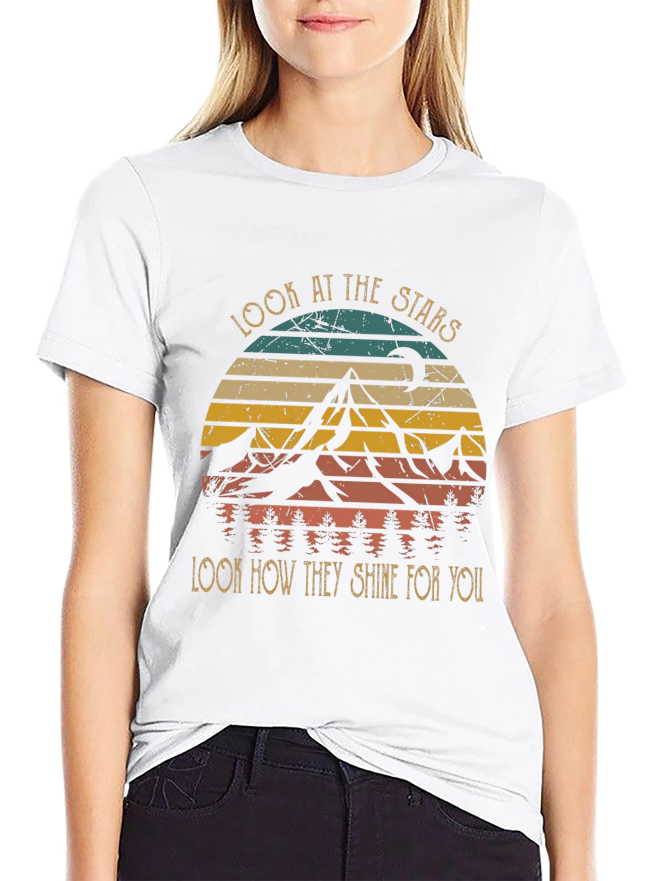 Look at the Stars Graphic Tee - Unisex Black T-Shirt
