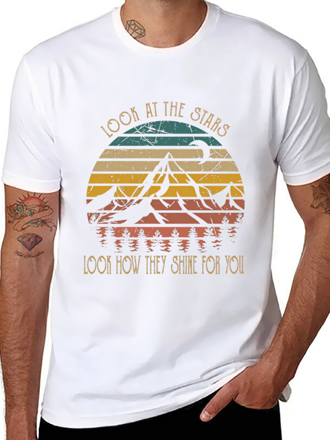 Look at the Stars Graphic Tee - Unisex Black T-Shirt