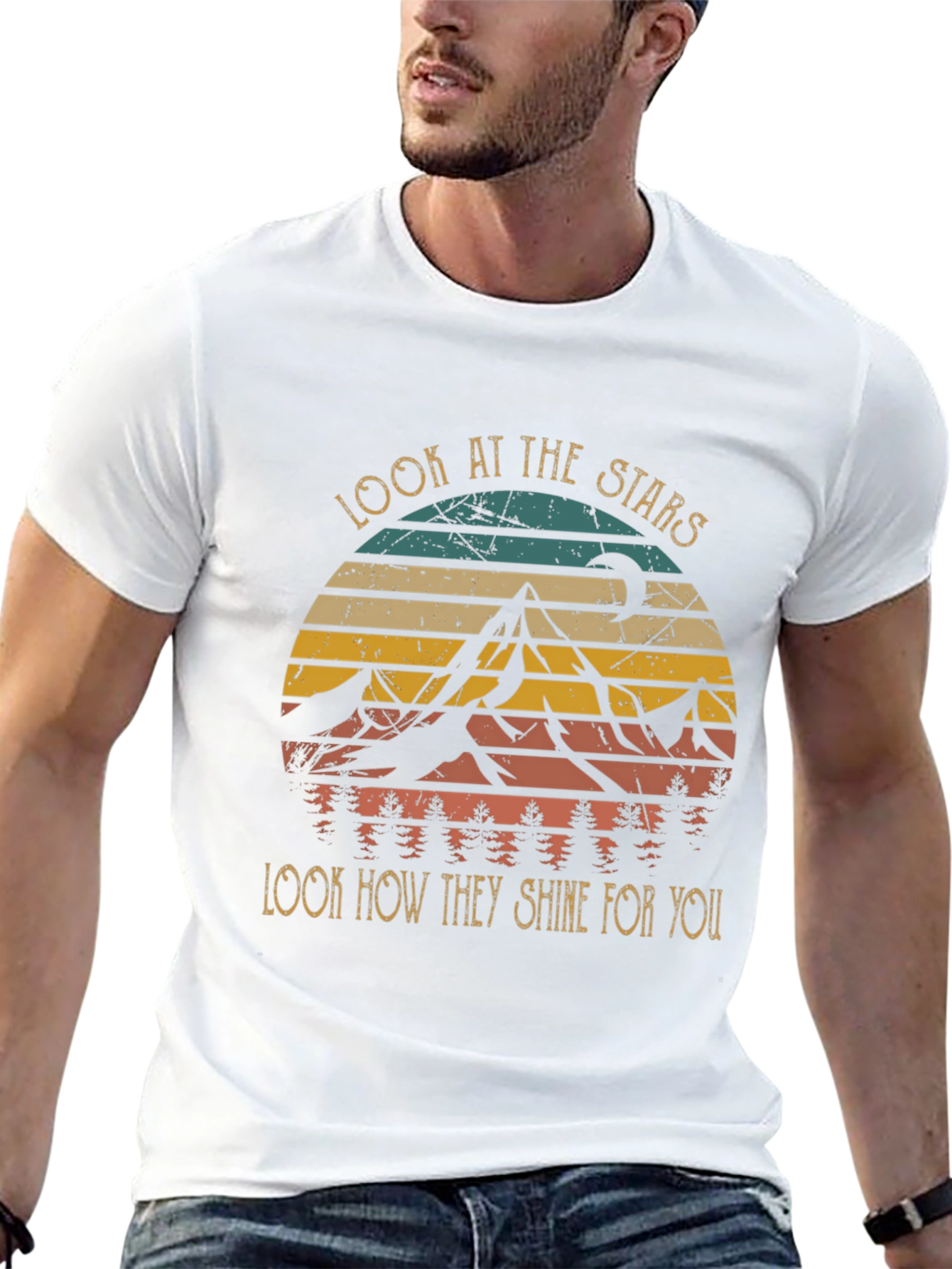 Look at the Stars Graphic Tee - Unisex Black T-Shirt