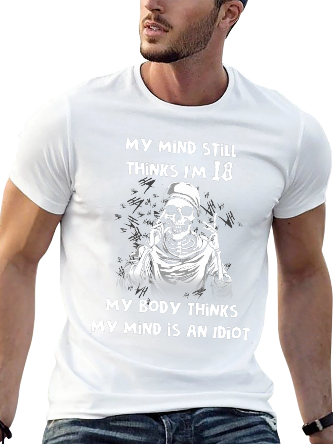 Funny Skeleton T-Shirt: My Mind Still Thinks Im 18