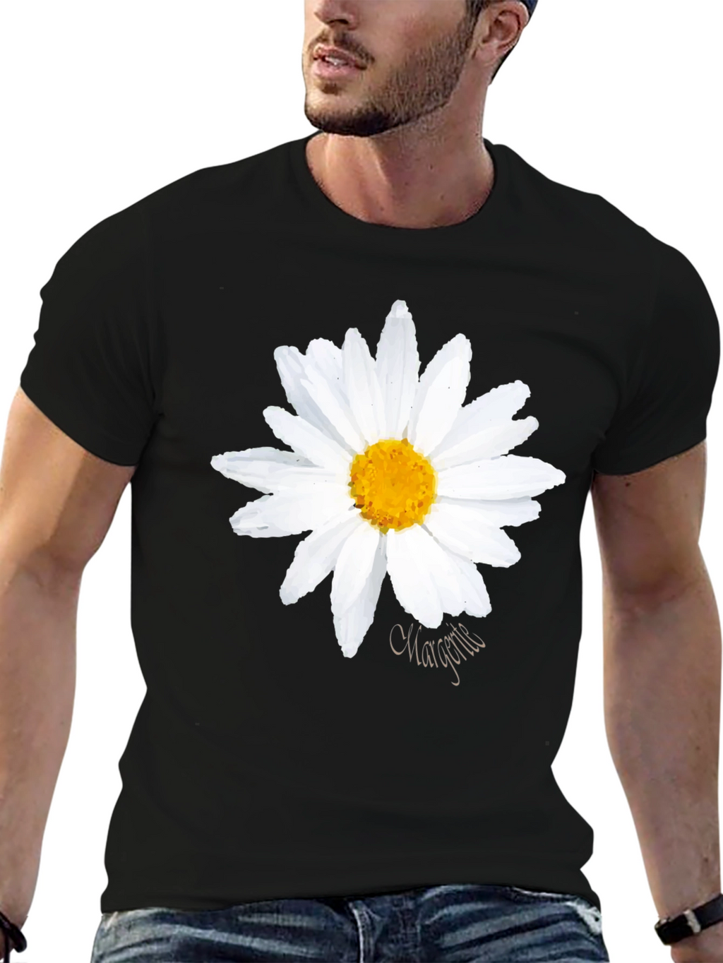 Daisy Graphic Black T-Shirt - Summer Style