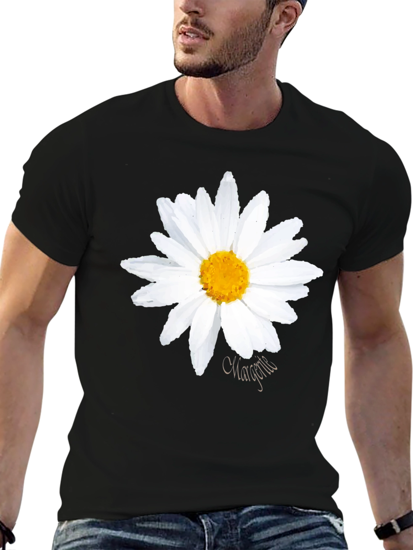 Daisy Graphic Black T-Shirt - Summer Style