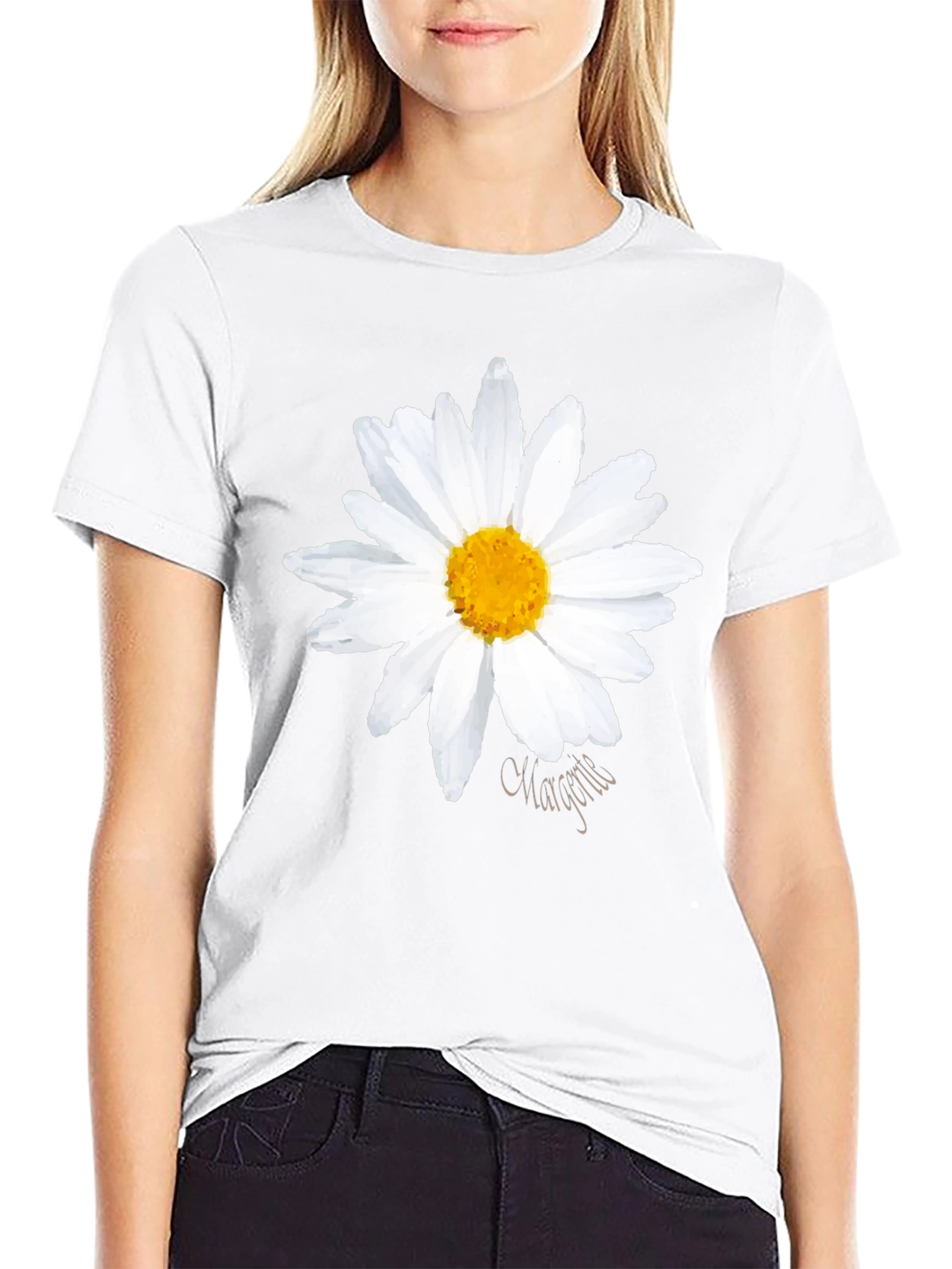 Daisy Graphic Black T-Shirt - Summer Style