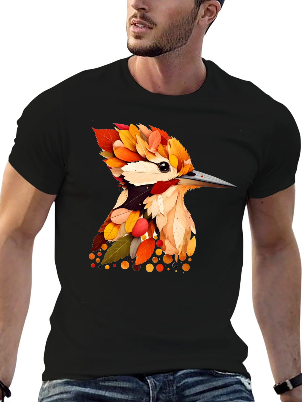 Autumn Leaf Bird Graphic Tee