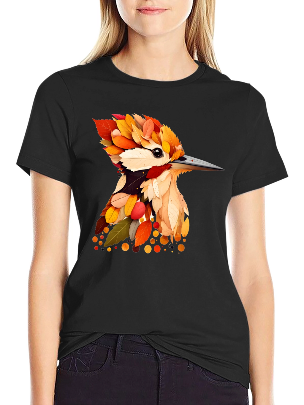 Autumn Leaf Bird Graphic Tee