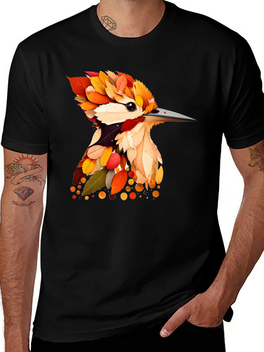 Autumn Leaf Bird Graphic Tee