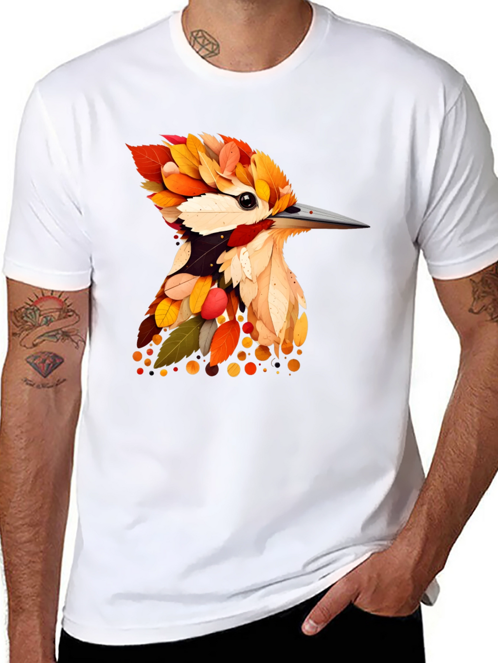 Autumn Leaf Bird Graphic Tee
