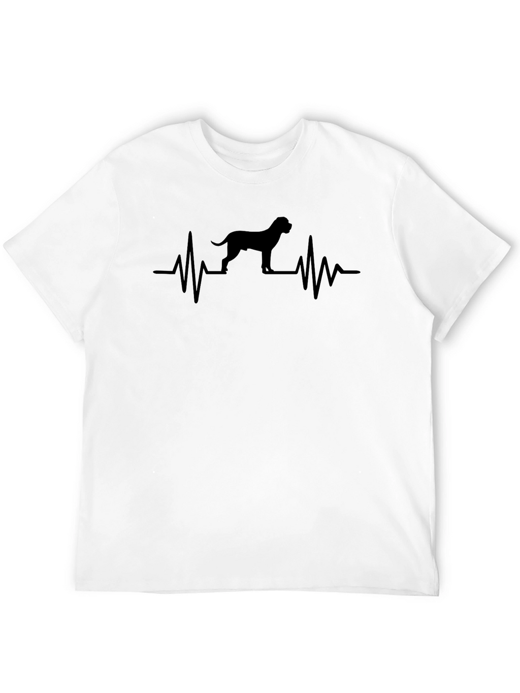Dog Heartbeat Graphic T-Shirt - Black