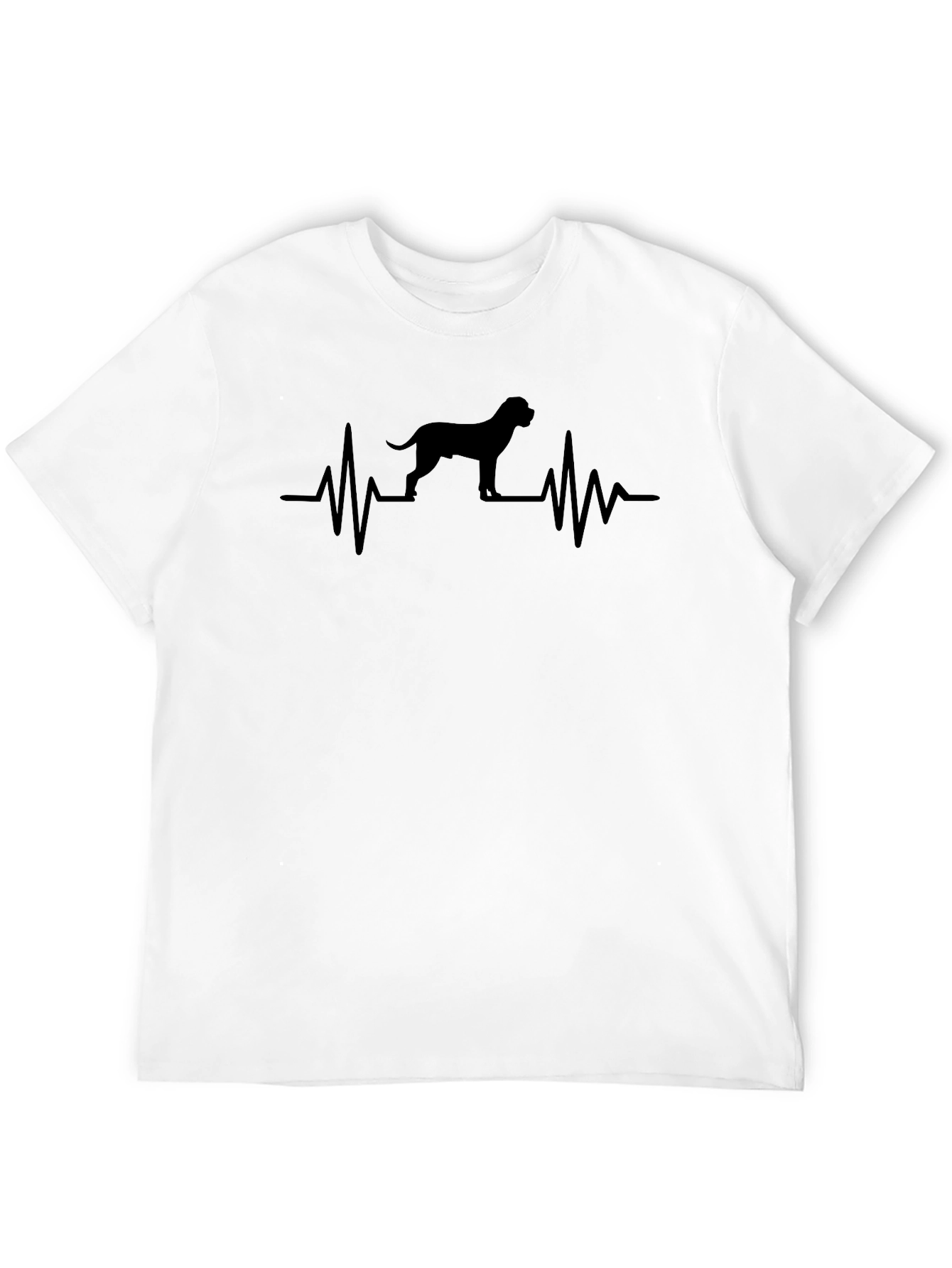 Dog Heartbeat Graphic T-Shirt - Black