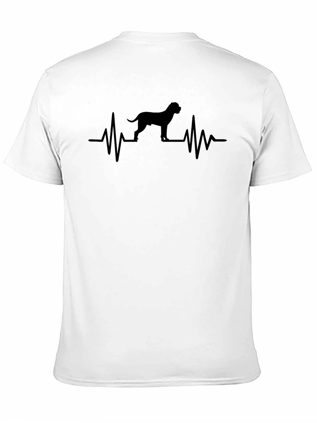 Dog Heartbeat Graphic T-Shirt - Black