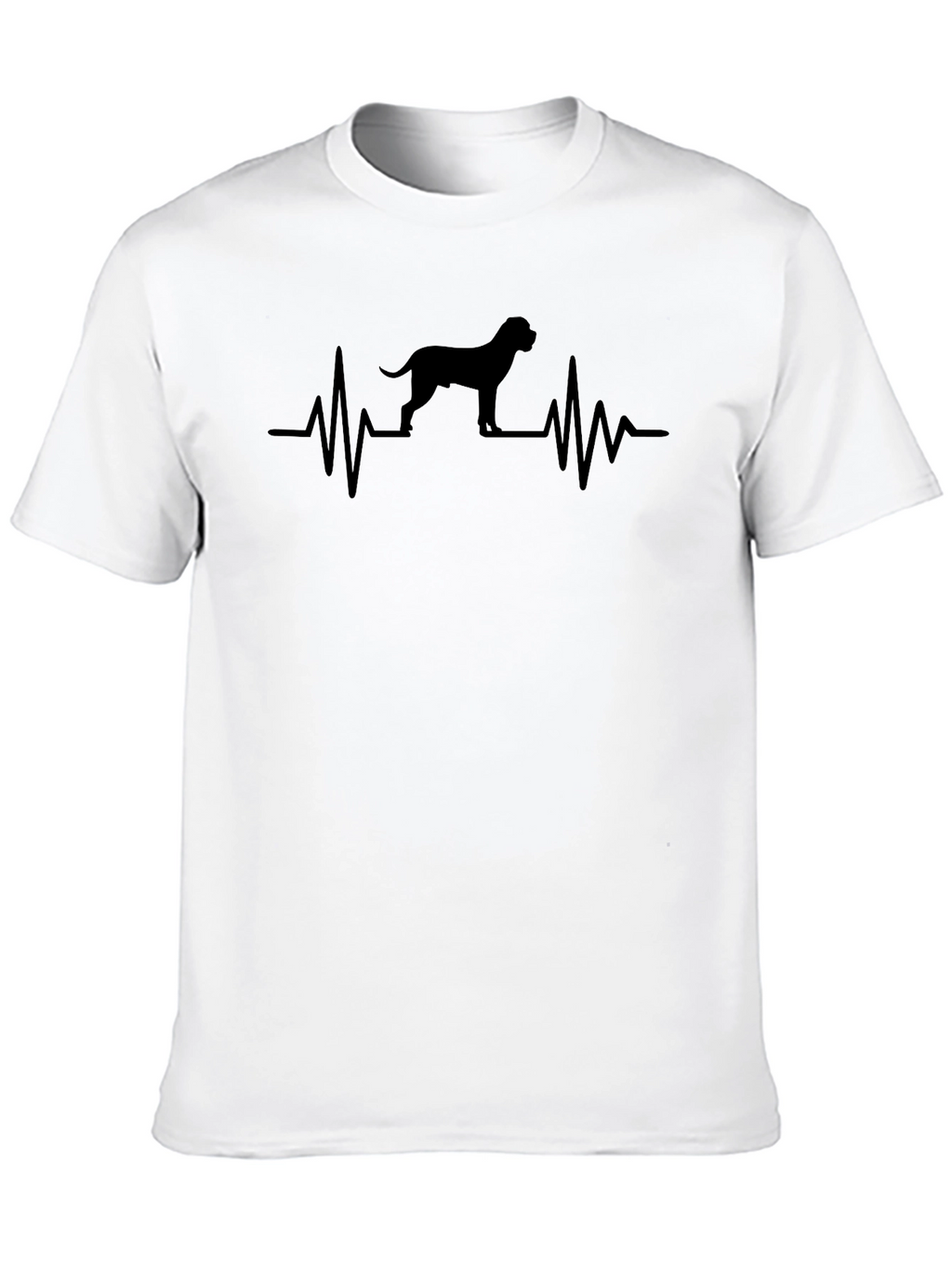 Dog Heartbeat Graphic T-Shirt - Black