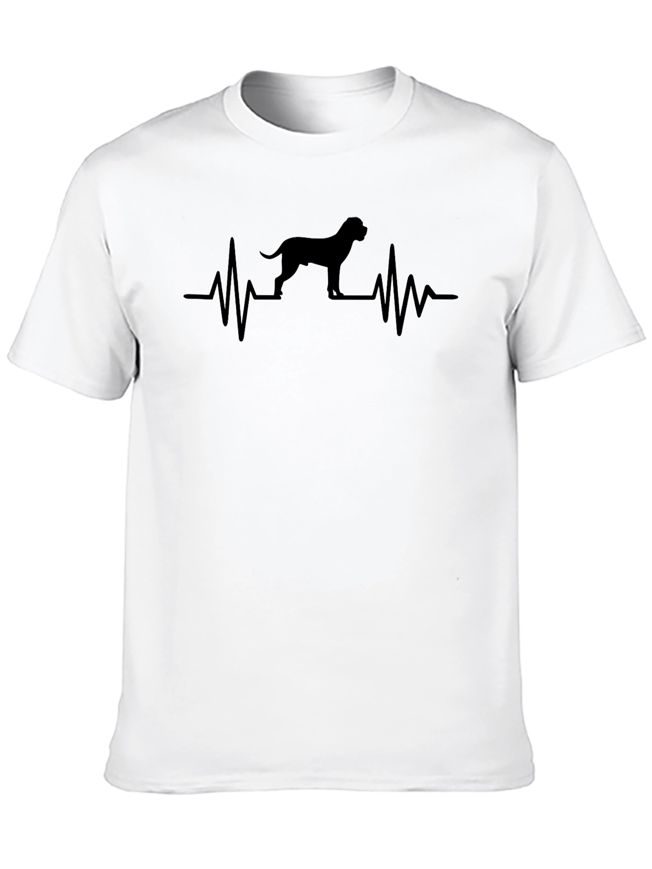 Dog Heartbeat Graphic T-Shirt - Black