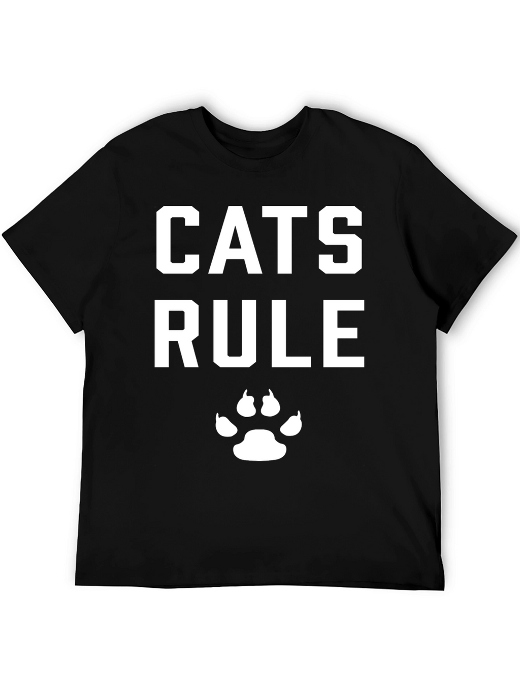 Cats Rule T-Shirt - Black Cotton Cat Lover Tee