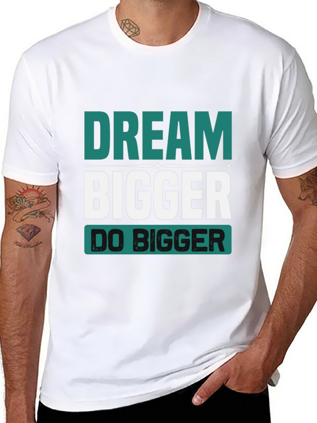 Dream Bigger Graphic Tee - Inspirational Black T-Shirt