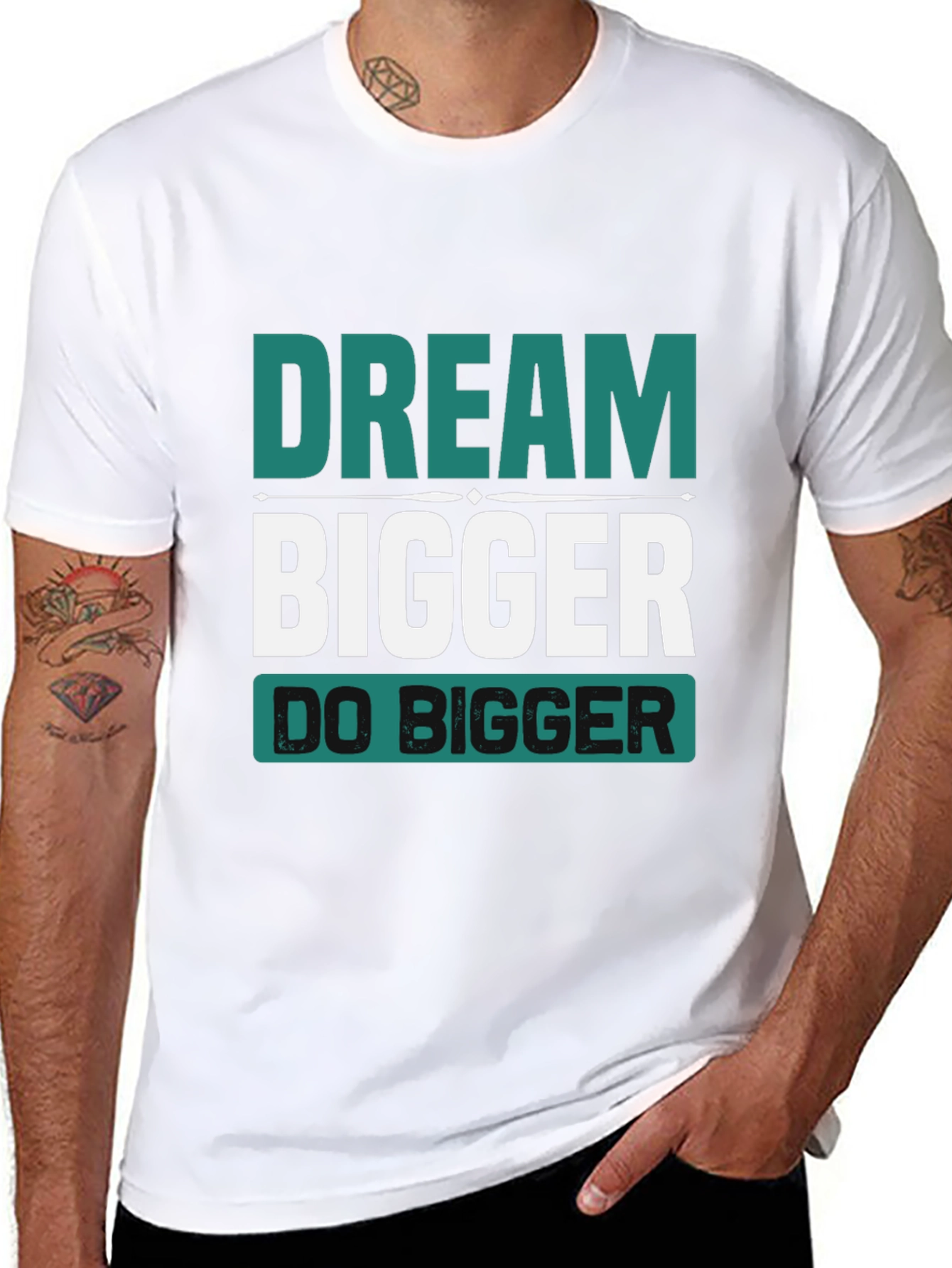 Dream Bigger Graphic Tee - Inspirational Black T-Shirt
