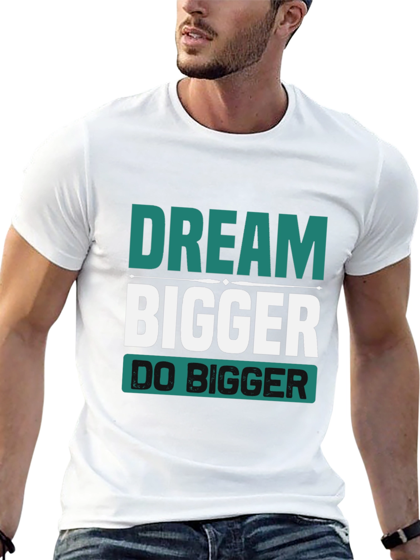 Dream Bigger Graphic Tee - Inspirational Black T-Shirt