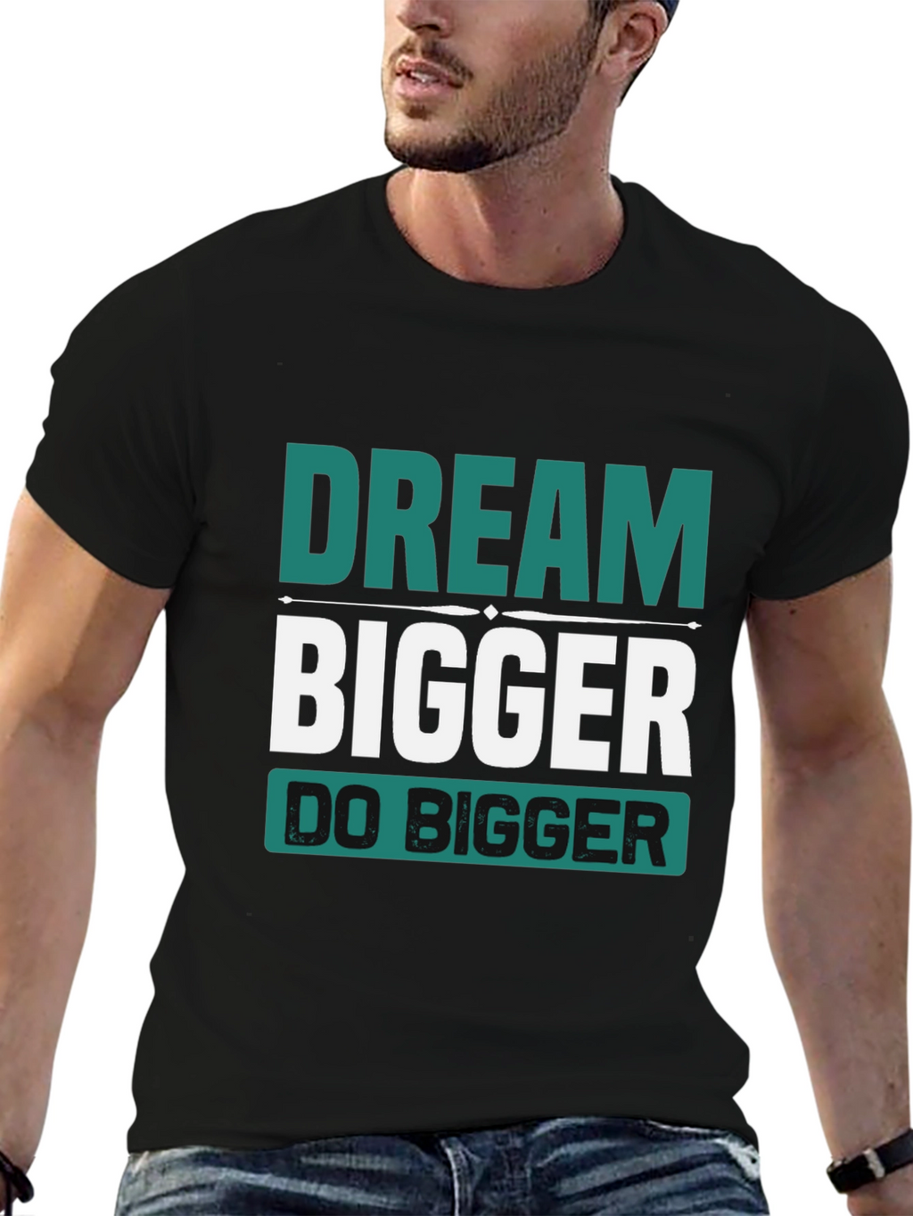 Dream Bigger Graphic Tee - Inspirational Black T-Shirt