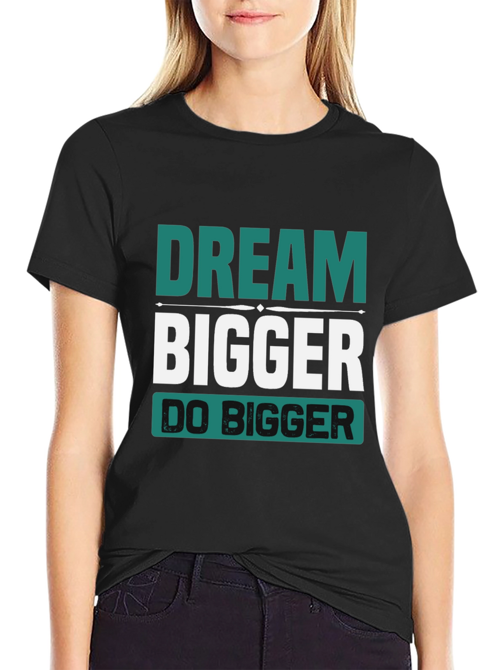 Dream Bigger Graphic Tee - Inspirational Black T-Shirt