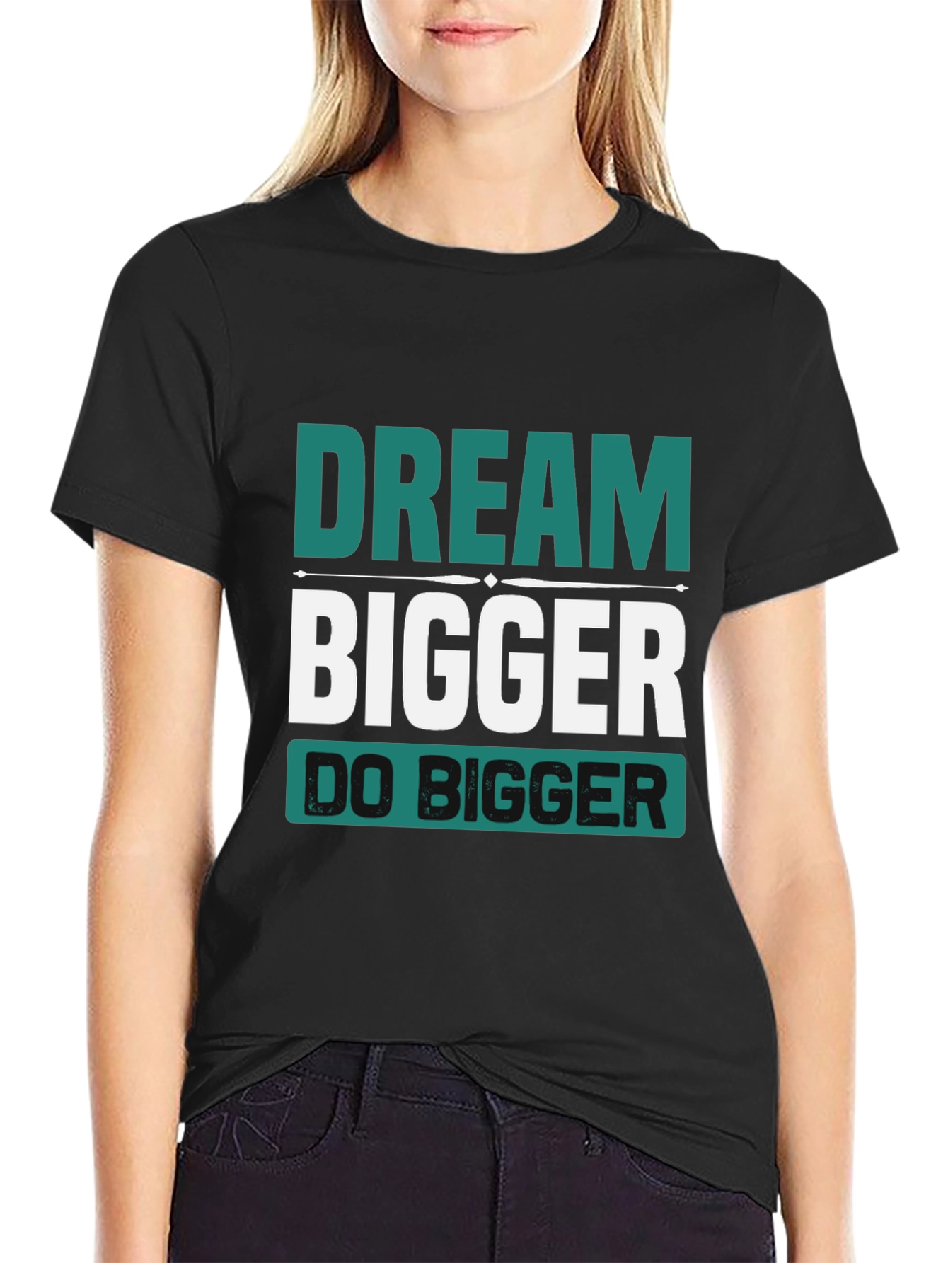 Dream Bigger Graphic Tee - Inspirational Black T-Shirt