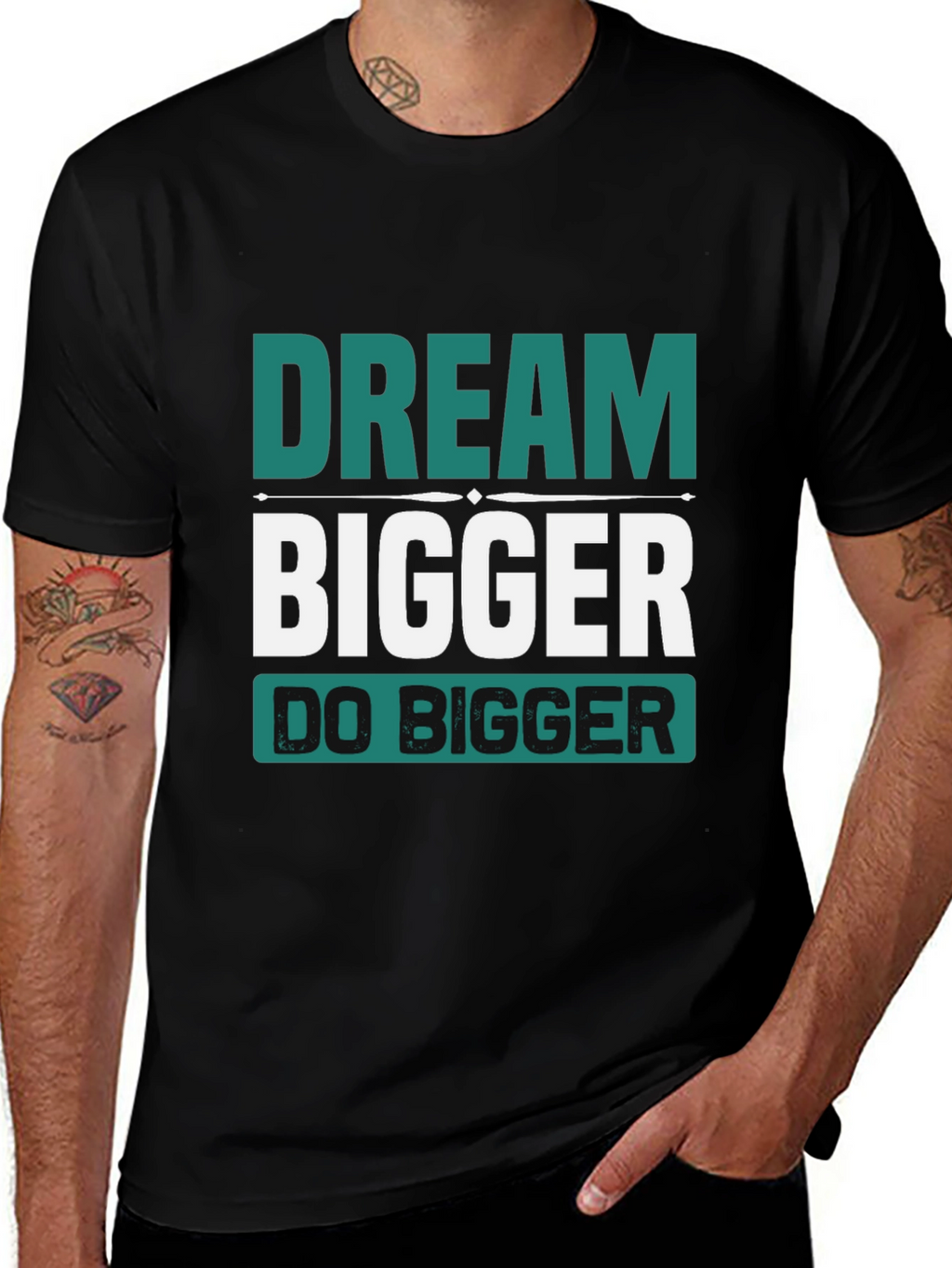 Dream Bigger Graphic Tee - Inspirational Black T-Shirt
