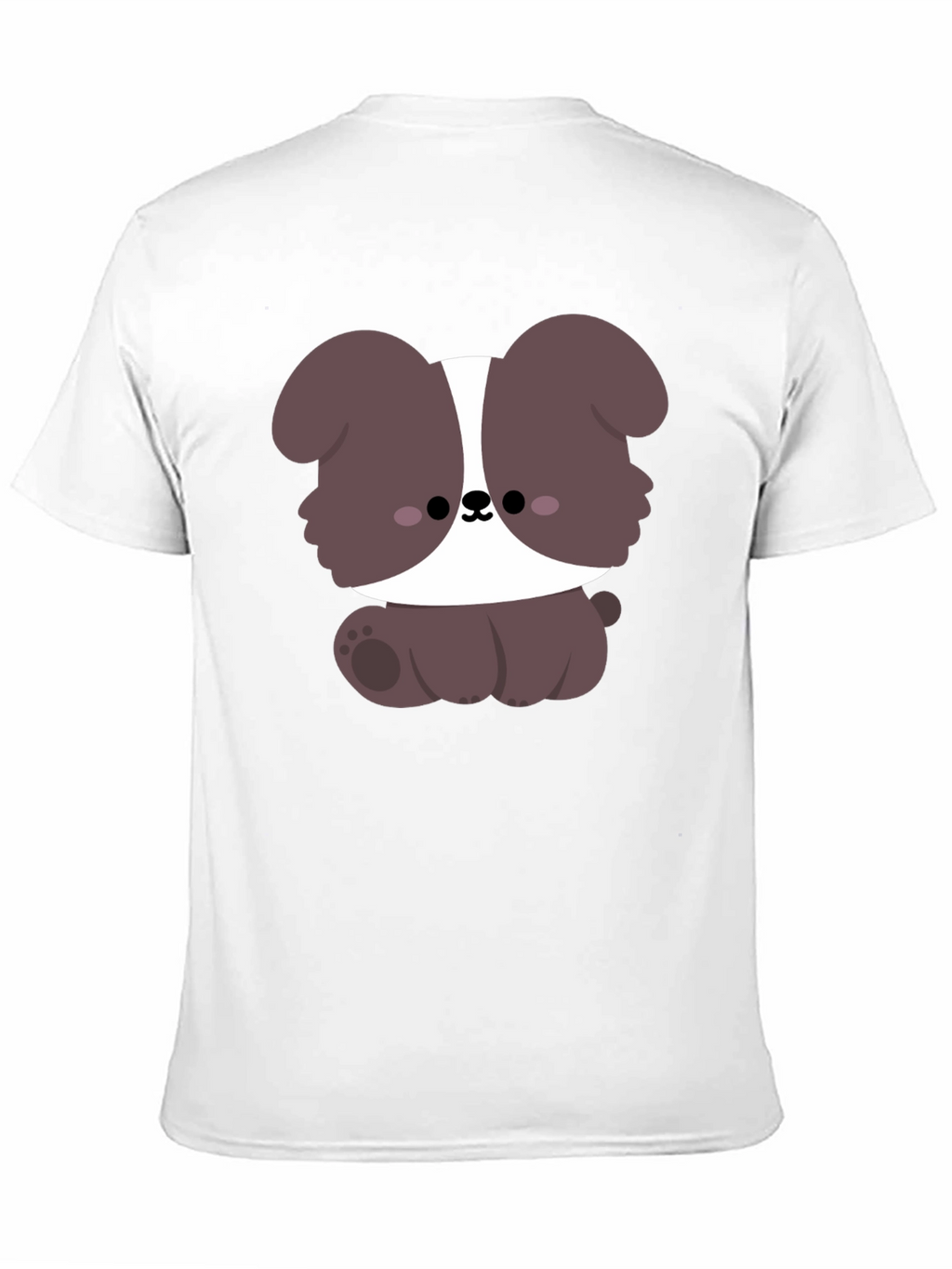 Cute Cartoon Dog Graphic Black T-Shirt