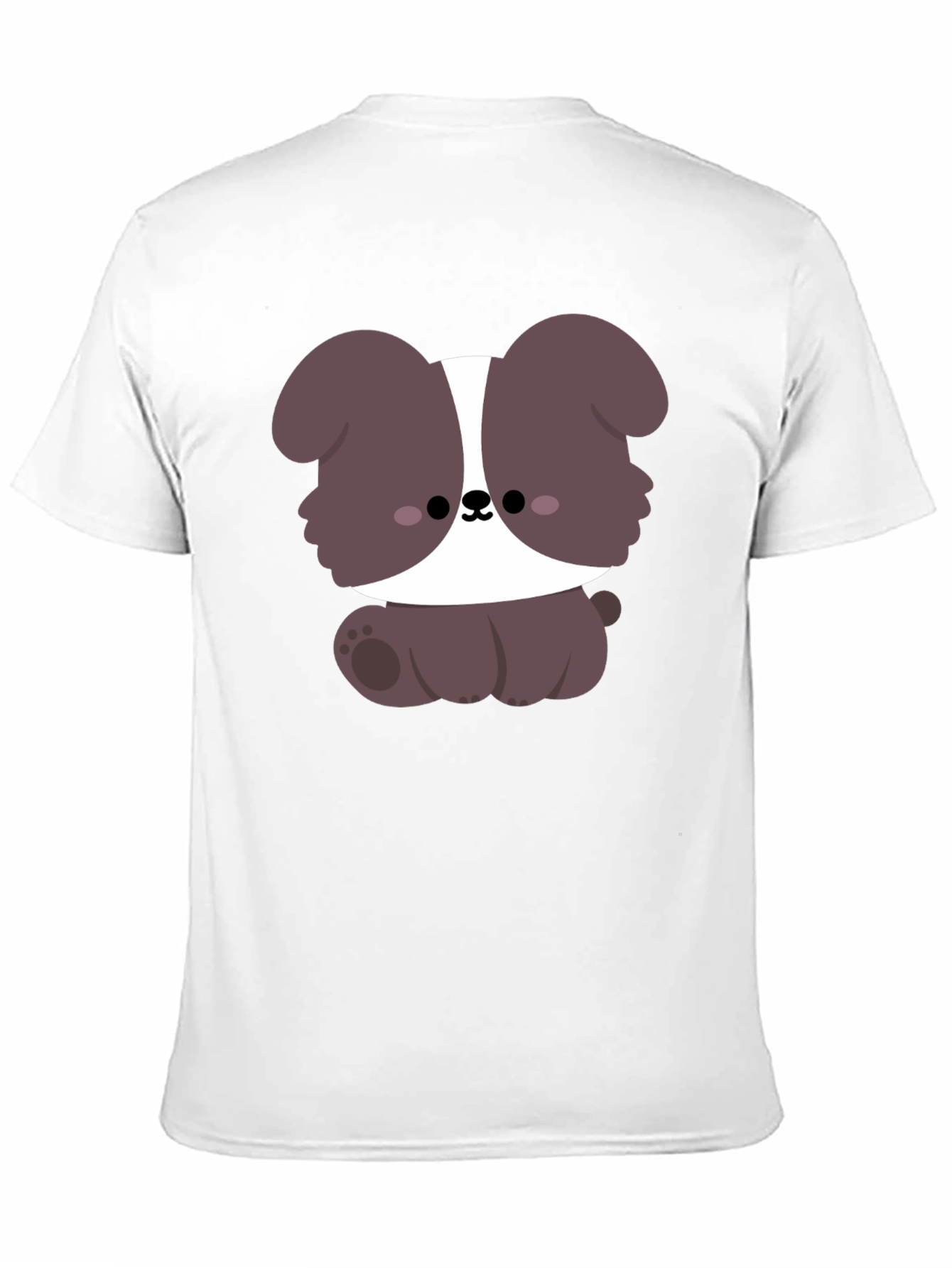 Cute Cartoon Dog Graphic Black T-Shirt