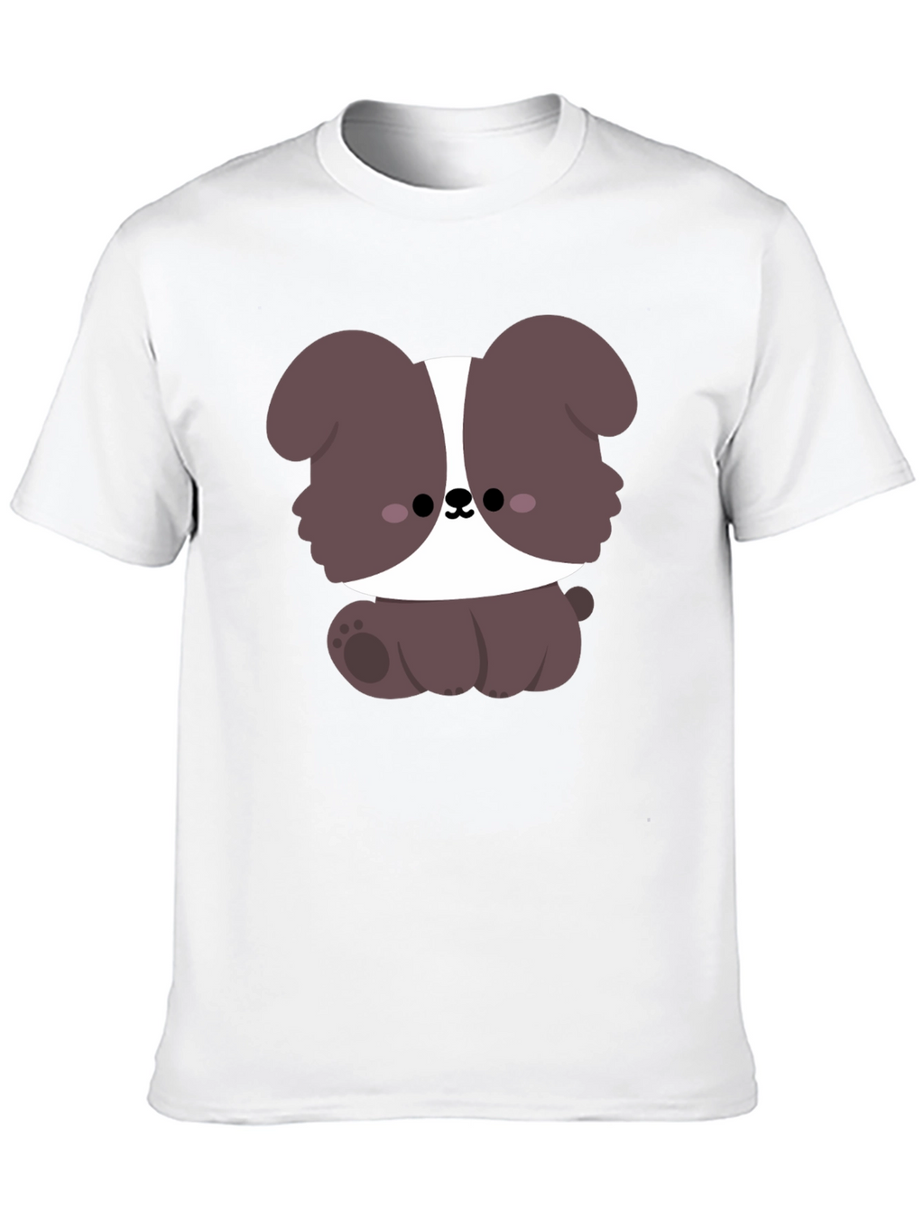 Cute Cartoon Dog Graphic Black T-Shirt