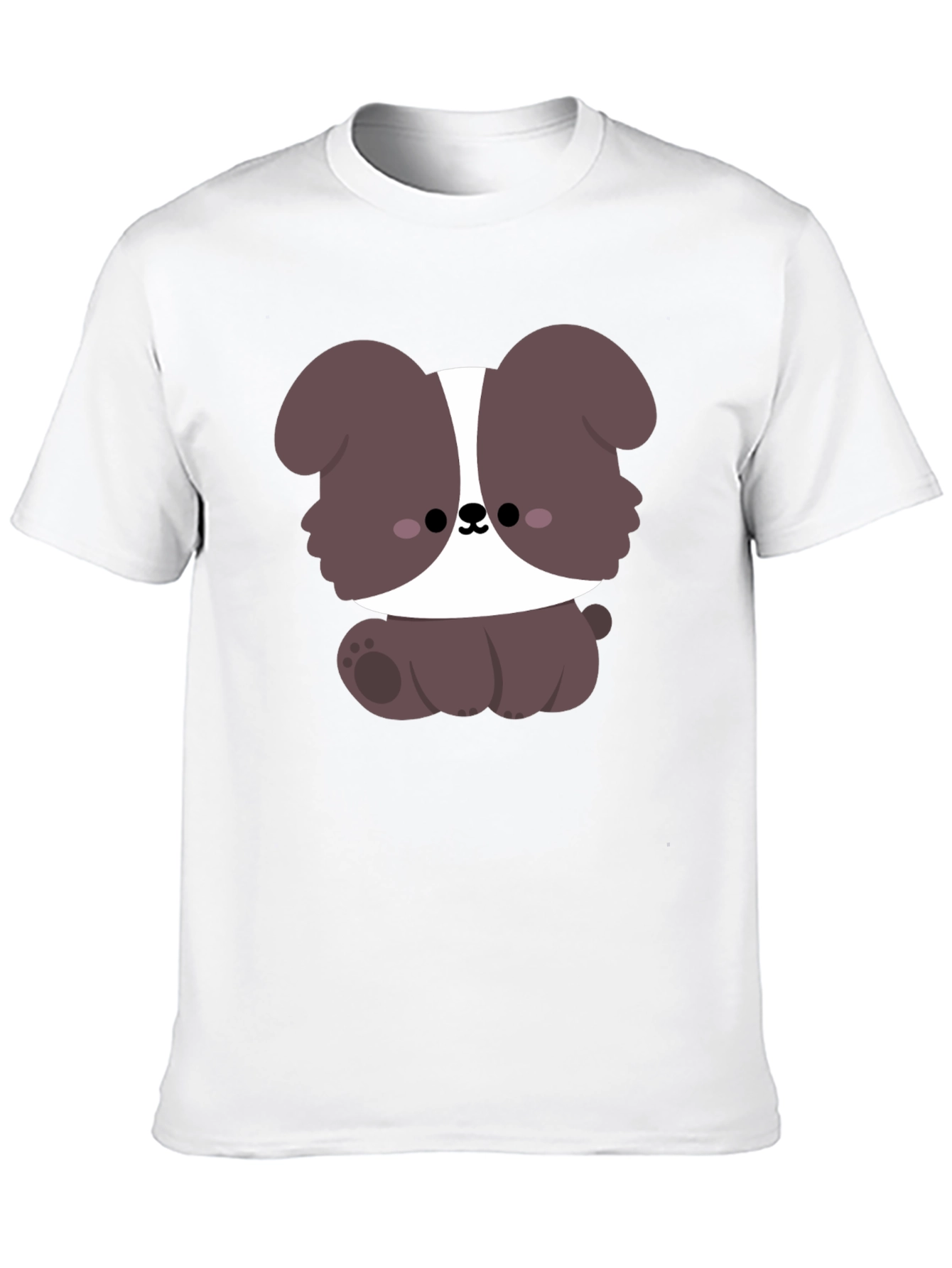 Cute Cartoon Dog Graphic Black T-Shirt