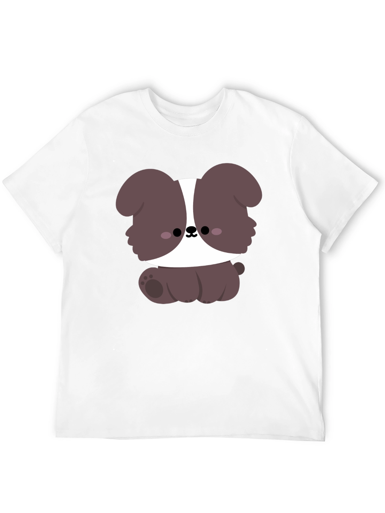 Cute Cartoon Dog Graphic Black T-Shirt