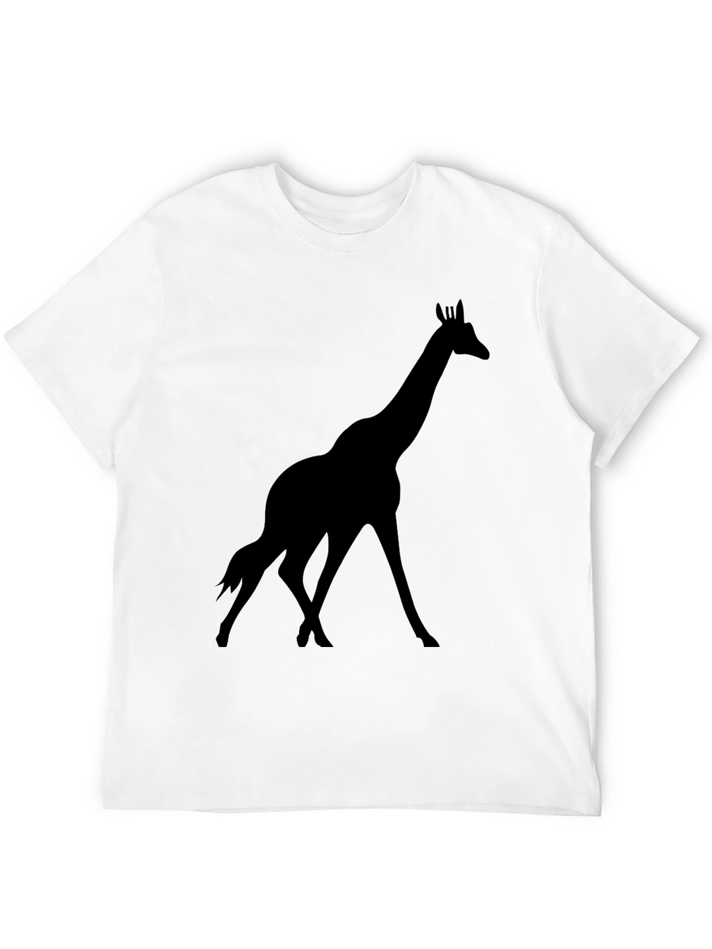 Giraffe Silhouette Graphic Black T-Shirt