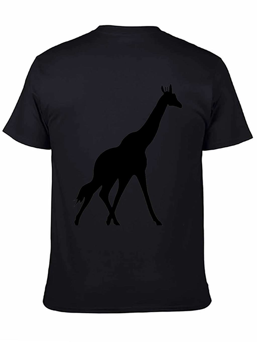Giraffe Silhouette Graphic Black T-Shirt