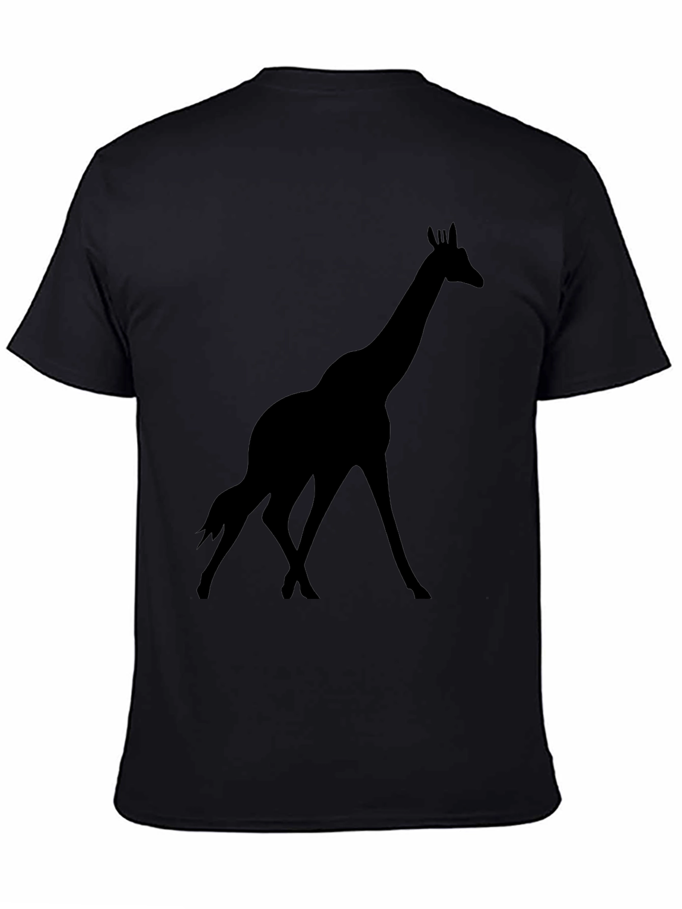 Giraffe Silhouette Graphic Black T-Shirt