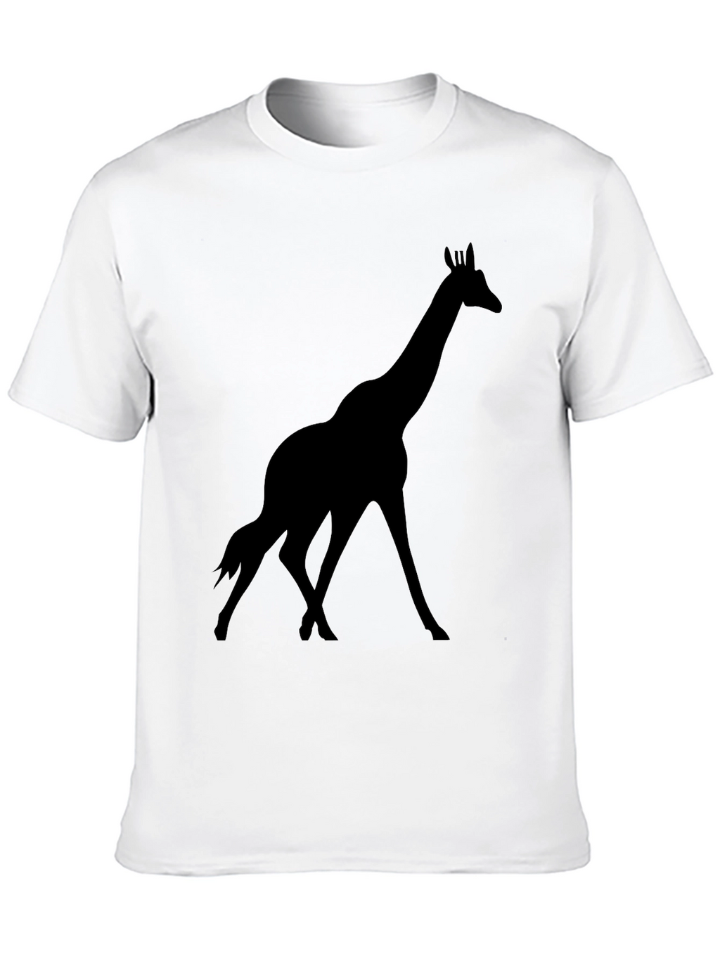 Giraffe Silhouette Graphic Black T-Shirt
