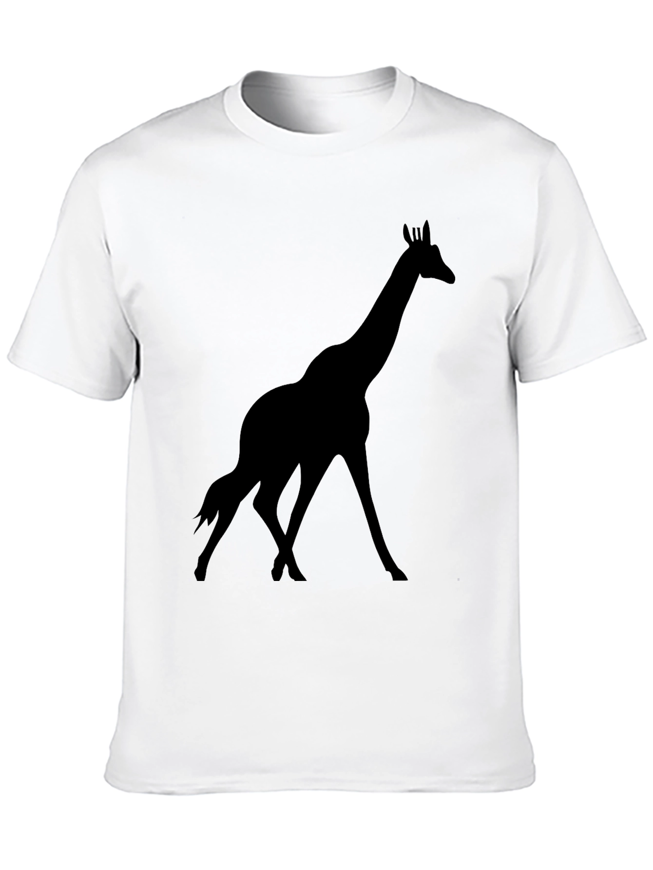 Giraffe Silhouette Graphic Black T-Shirt