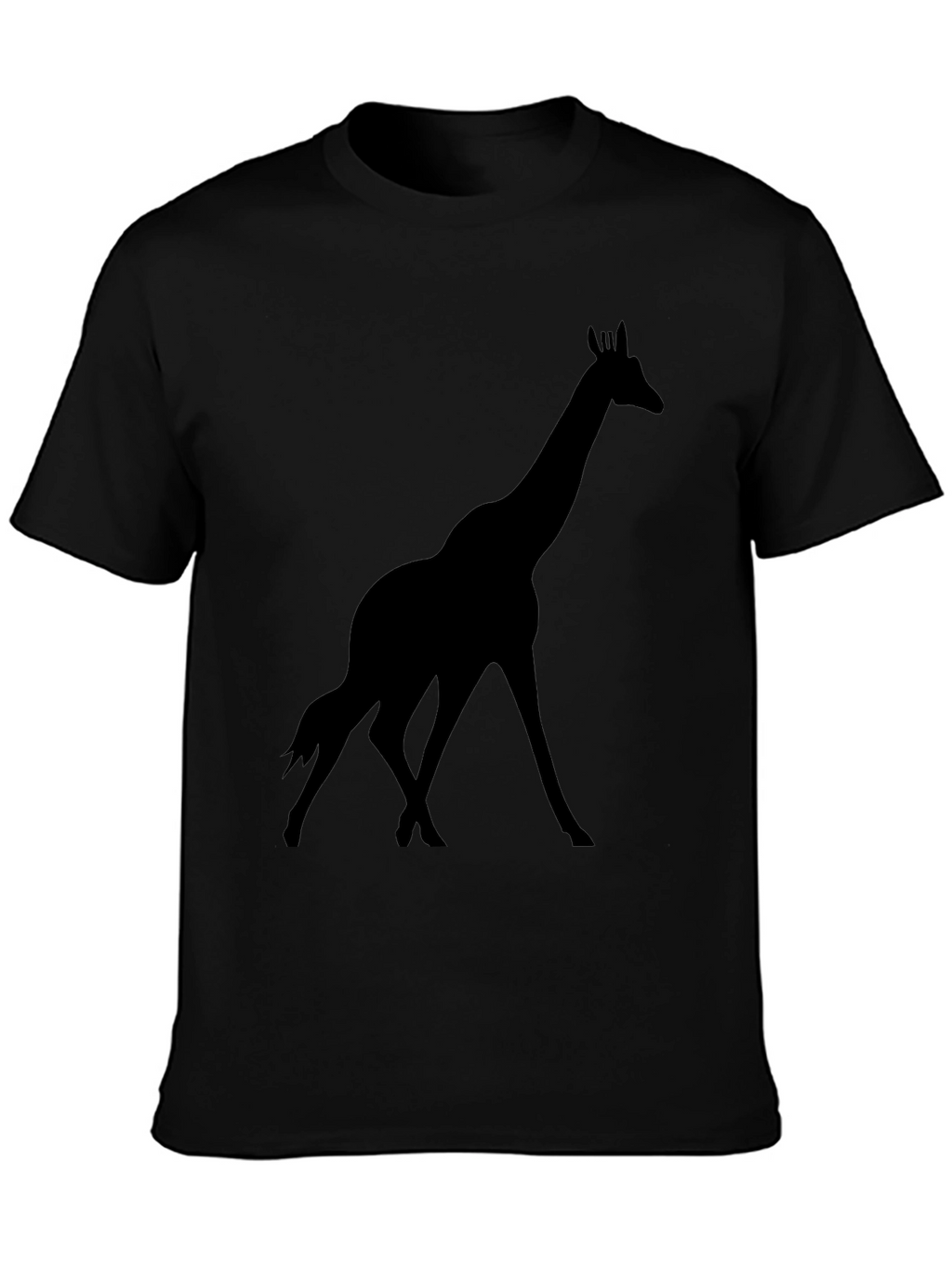 Giraffe Silhouette Graphic Black T-Shirt