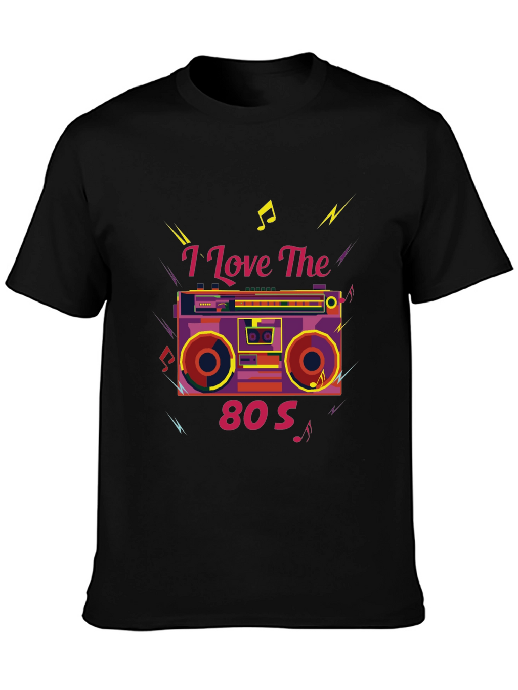 I Love The 80s Retro Boombox Graphic Tee