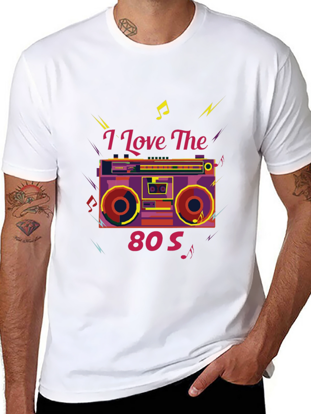 I Love The 80s Retro Boombox Graphic Tee