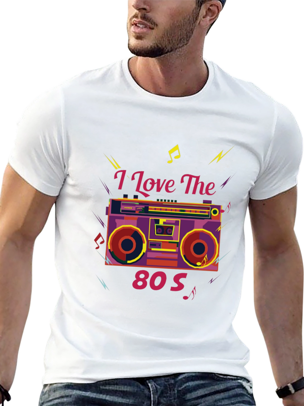I Love The 80s Retro Boombox Graphic Tee