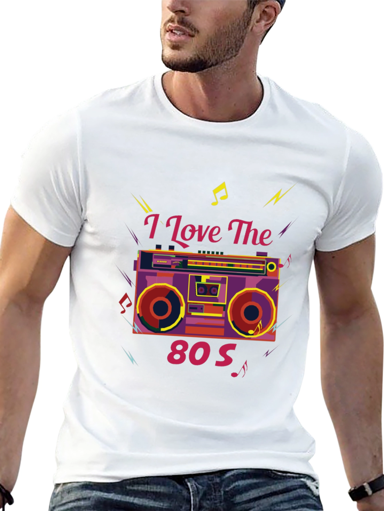 I Love The 80s Retro Boombox Graphic Tee