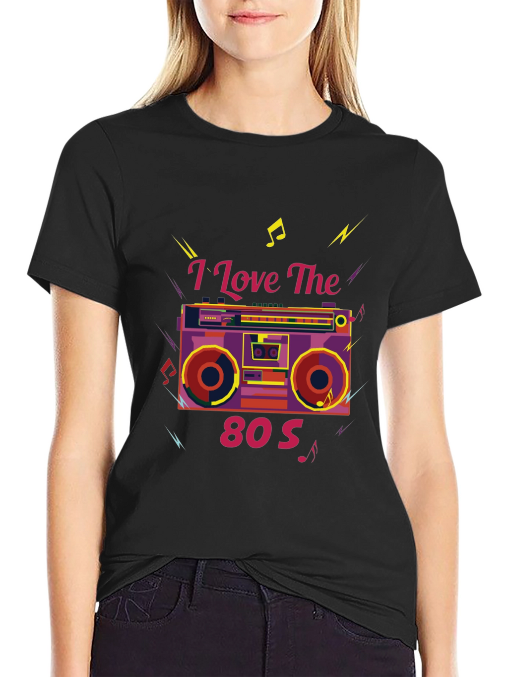 I Love The 80s Retro Boombox Graphic Tee